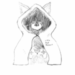 Drawing of Red Riding Hood and Wolf. Text: Little Red Reboot