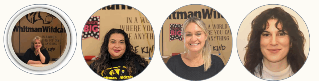 Whitman MS Counseling Team. Cheryl, Leti, Kerry, Wendy