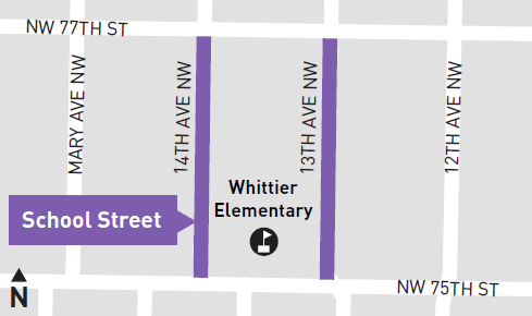 14th ave nw and 13th ave nw are closed between nw 77th st and nw 75th st