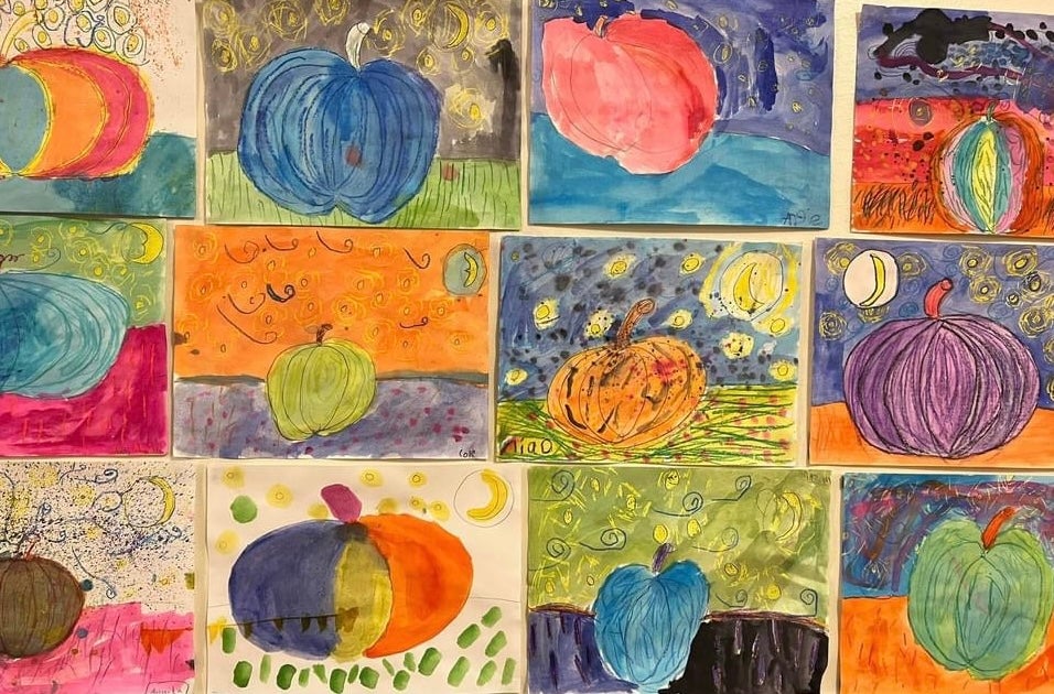 Student pumpkin paintings