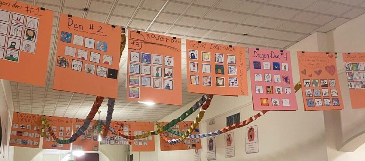 B.F. Day Hallway with Posters Hanging