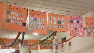 B.F. Day Hallway with Posters Hanging