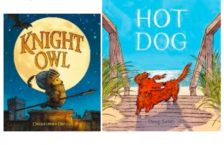 Book Covers: Knight Owl with boy knight and Hot Dog with dog