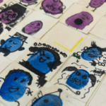 Artwork. Drawn faces.