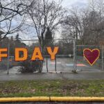 BF Day and hearts on fence.