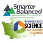 Smarter Balanced Testing Log and Washington Science Logo
