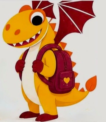 Dragon with a backpack.
