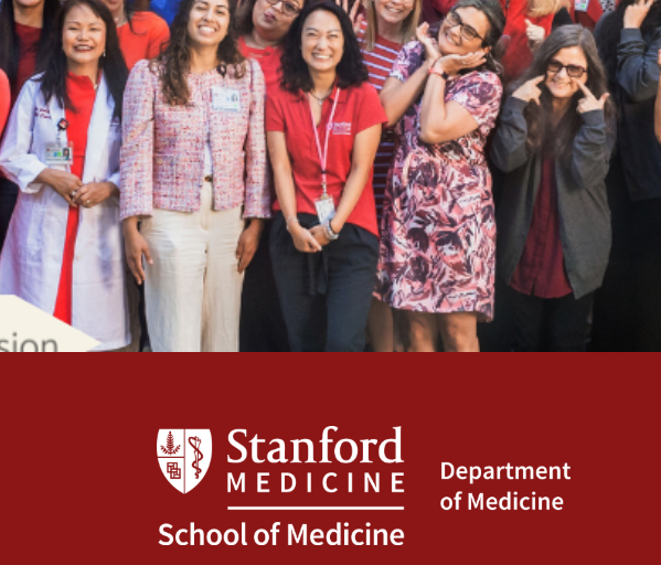 Stanford University Women in Medicine photo and logo