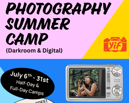 Youth in Focus summer camp 2026 flier for July 6-31