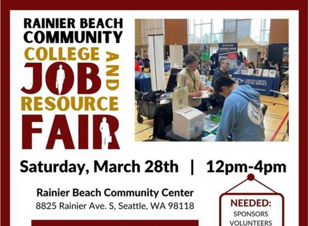 Rainier Beach Community Center Career and Job Fair on March 18th Noon to 4 p.m.