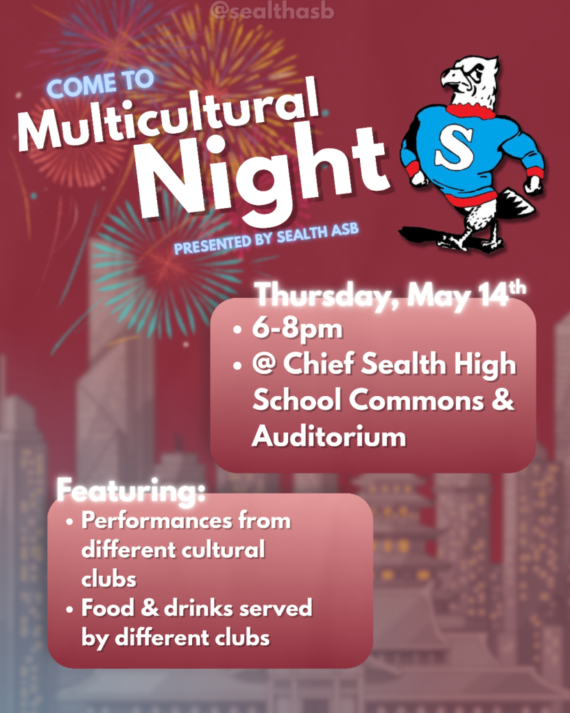 Multicultural Night celebration with food, displays and performances on Thursday May 14th in the Commons and Auditorium from 6-8 p.m.