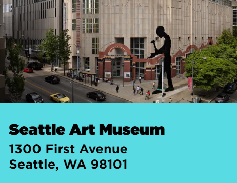Picture of Seattle Art Museum and it's address 1300 1st Ave Seattle