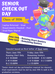 Senior Checkout June 11 and June 12