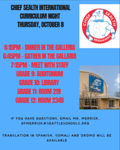 Curriculum Night at Chief Sealth