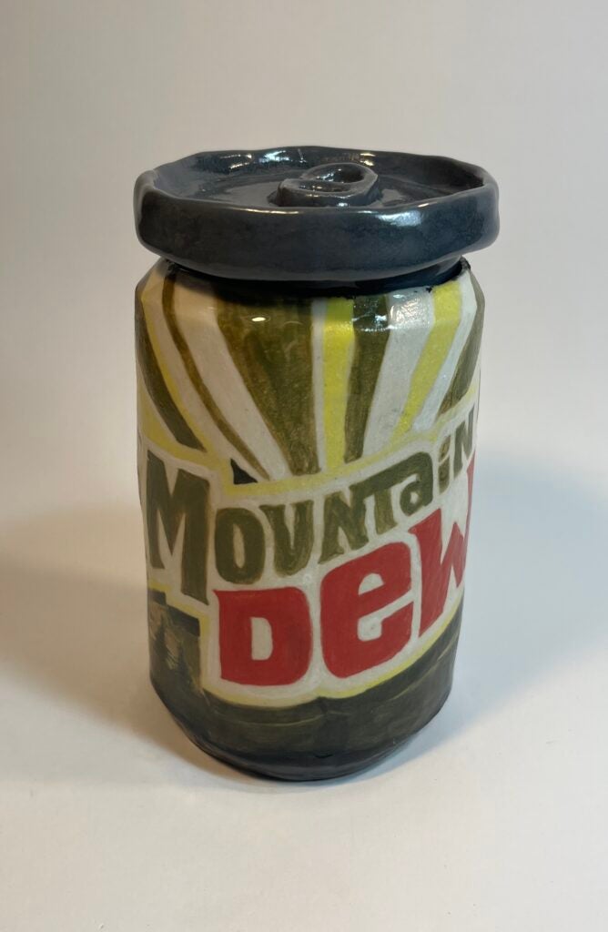 Ceramic of Mountain Dew Can. Vicky