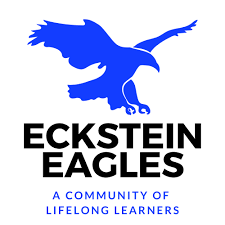 Blue Eagle logo and the words Eckstein Eagles, A community of lifelong learners