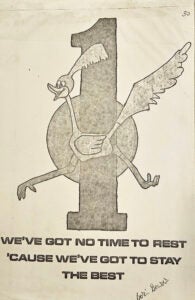 We've got no time to rest 'cause we've got to stay the best. the number one with the roadrunner graphic