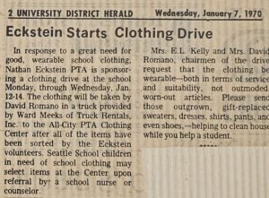News item, University District Herald