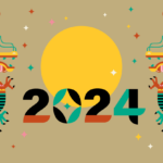 graphic for the lunar new year 2024. two dragons