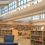 Meany library with shelves full of books