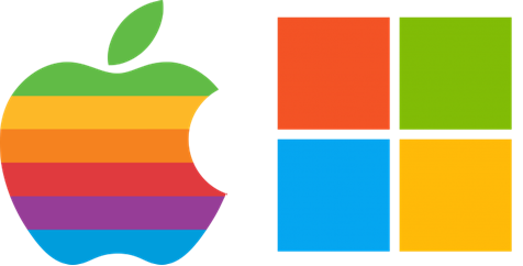 Apple and Microsoft logos combined
