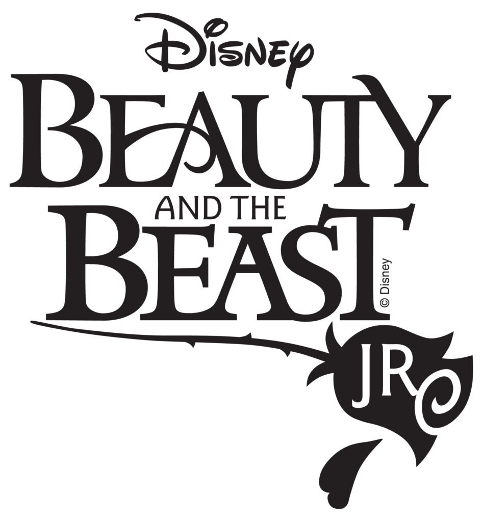 Beauty and the Beast logo with a rose.