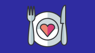 Fork, Plate with heart and knife