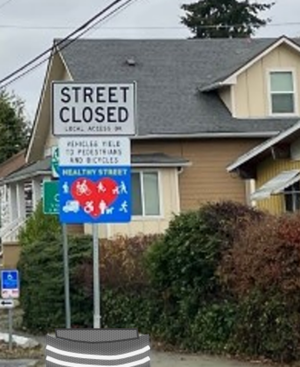 dakota street with a street closed sign