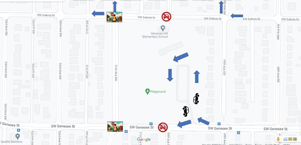 graphic map of the area around Genesee Hill Elementary