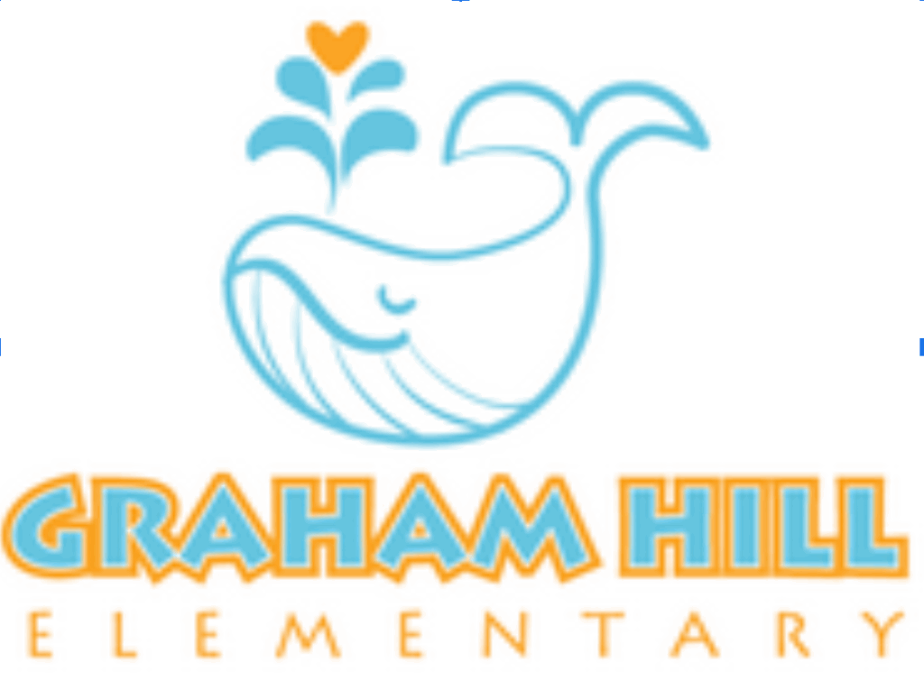 A Blue whale icon, mascot for Graham Hill Elementary School
