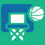 Graphic of a basketball and hoop