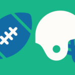 Graphic of a football and helmet
