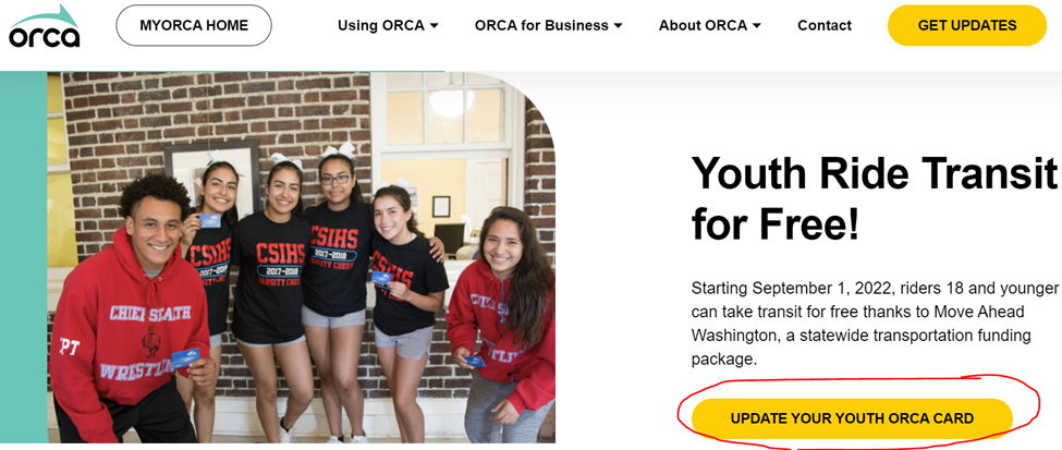 screen shot of My Orca - update your youth orca card