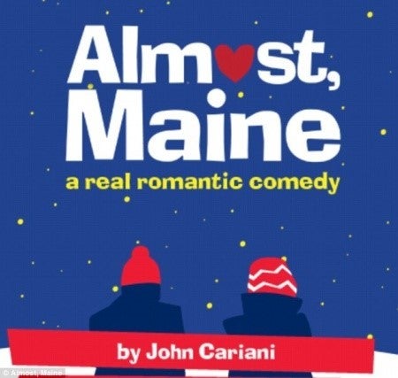 Almost Maine a real romantic comedy image blue with red highlights