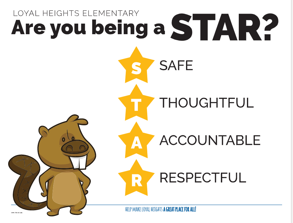 Are you being a STAR? (Safe, Thoughtful, Accountable, Respectful) 