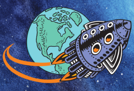 Global Reading Challenge logo of spaceship circling the earth