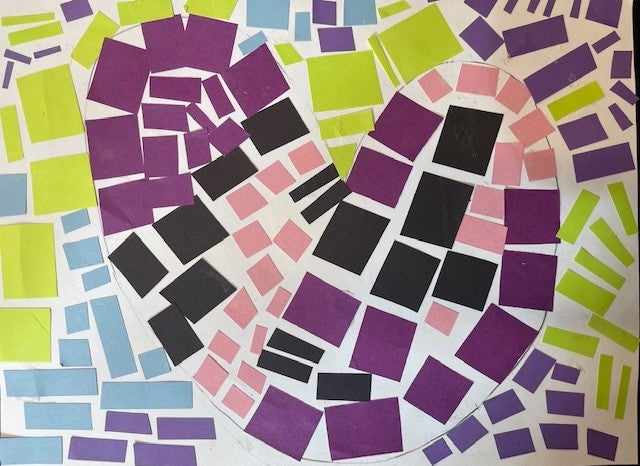 Students studied mentor artist Alma Thomas and her use of abstract art and explosive color to highlight nature. Students then created their own “flickers of color.”