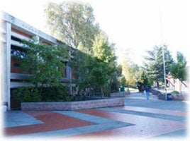 A courtyard at McClure Middle School.