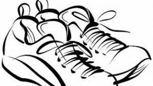 line drawing of sneakers