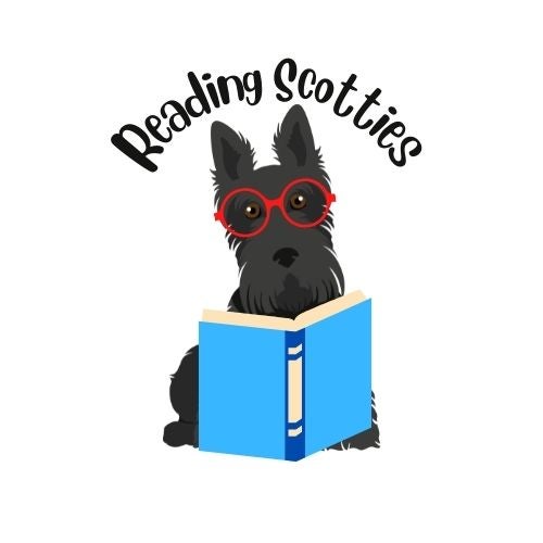 clipart image of a scottie dog reading a book