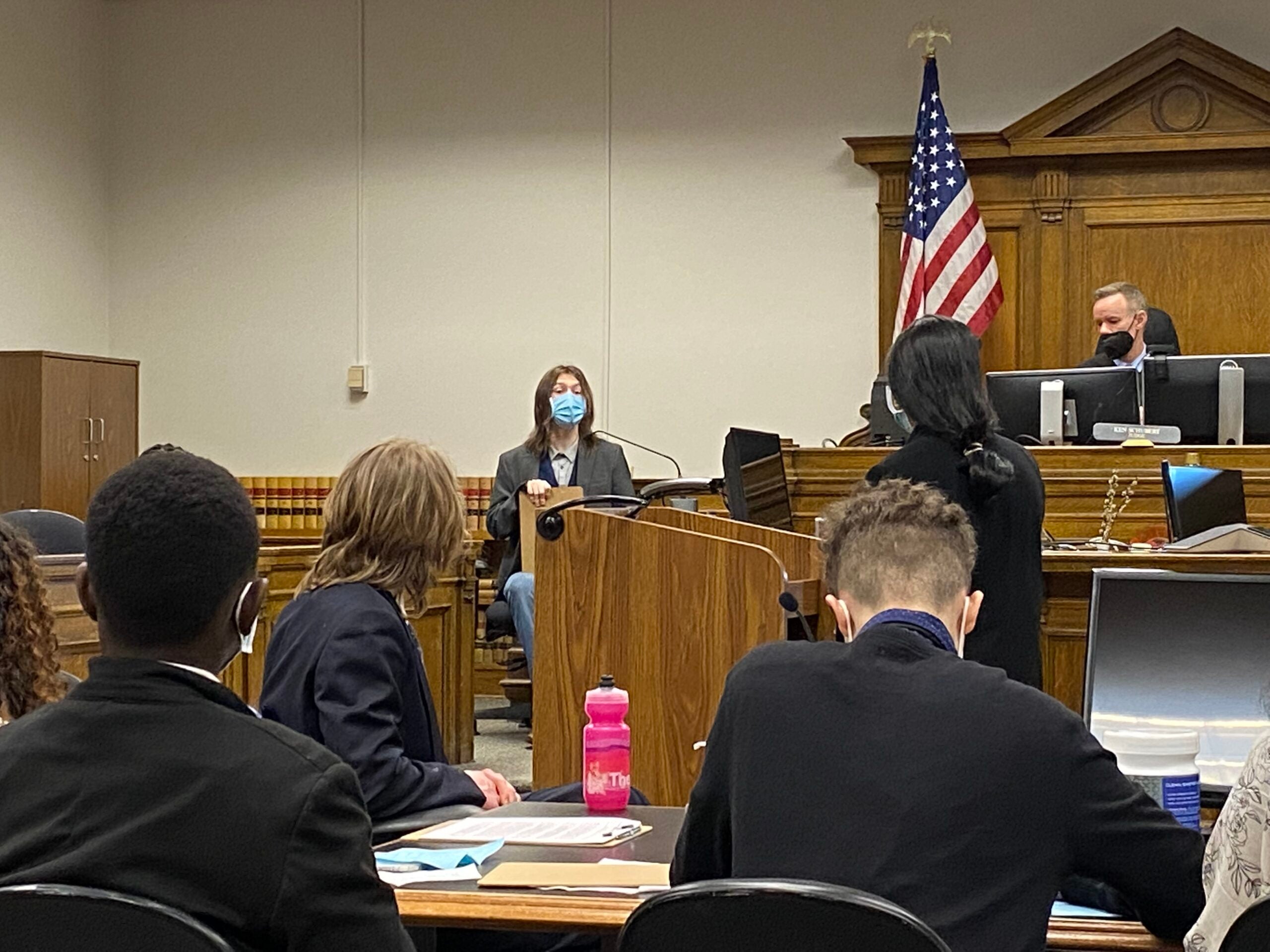 Student in King County Courthouse with Mock Trial Mentoring