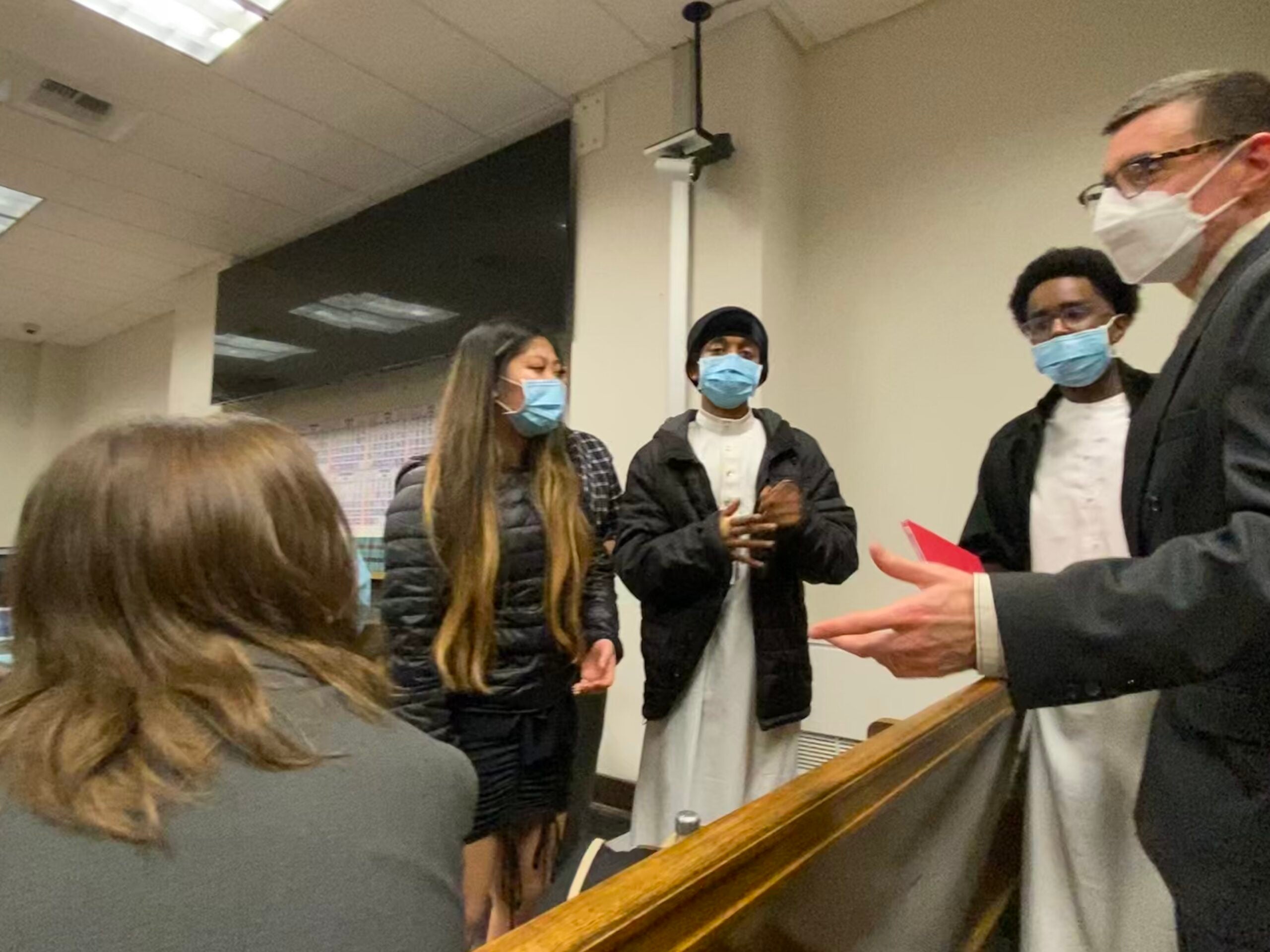 Student in King County Courthouse with Mock Trial Mentoring