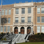 Roosevelt High School building exterior and entrance