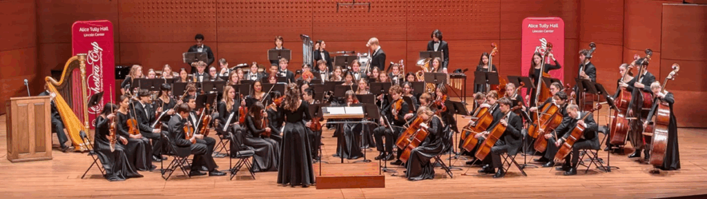 Roosevelt Orchestra band performing at the prestigious 2025 National Orchestra Cup in NYC