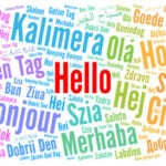 Hello in different languages word cloud