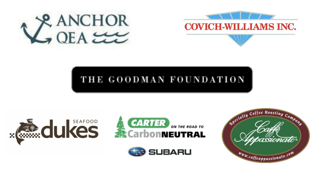 Sponsors of event collage: Anchor Qea, Covich-Williams Inc. The Goodman Foundation, Dukes Seafood, Carter Subaru, Caffe Appassionato 