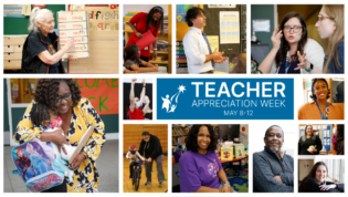 SPS Thank You Teachers May 8 - 12 Week. Collage of Teachers in action in the schools.