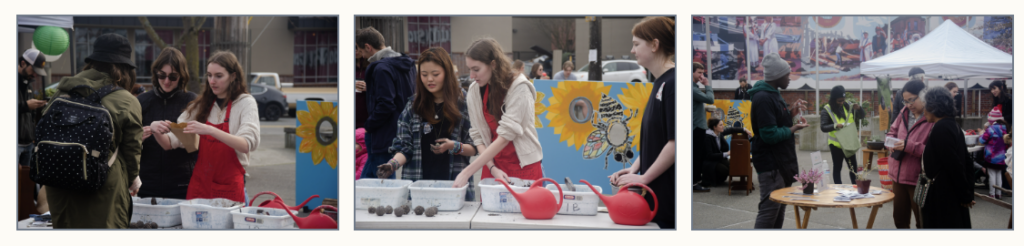 Ballard students at the Ballard Market with Staff India Carlson BHS Greenhouse.