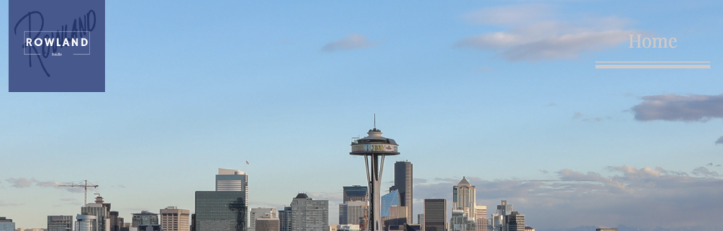 Seattle Skyline and Rowland Studio Logo