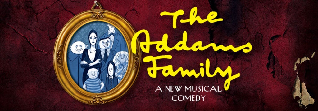 Text: The Addams Family. Frame with Addams Family. 